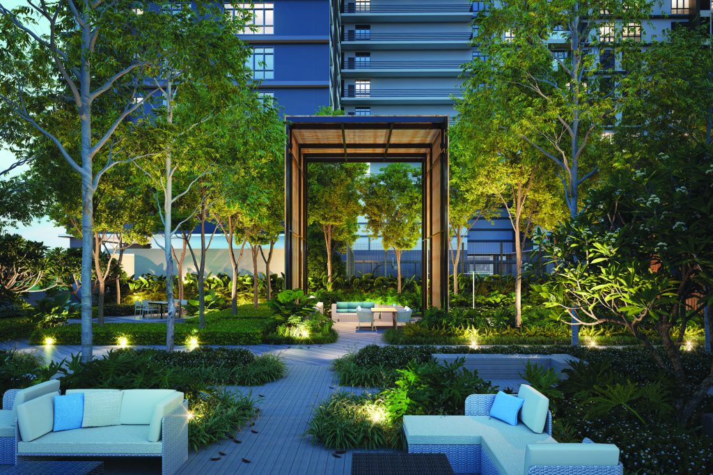 Landscaped pool at Khaya Residences